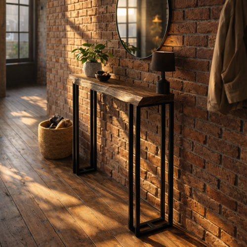 DREWNIANA KONSOLA LOFT POSTARZANA