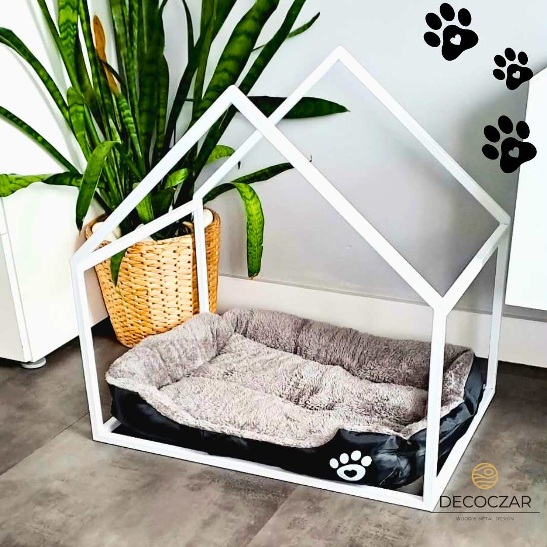 DESIGNERSKI DOMEK LOFT BIAŁY DLA PSA LUB KOTA + LEGOWISKO - obrazek 5