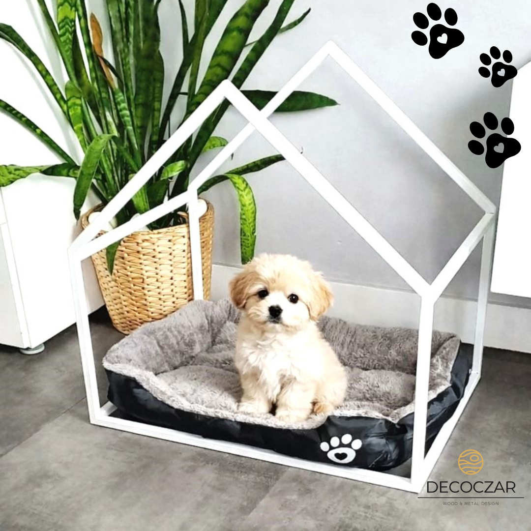 DESIGNERSKI DOMEK LOFT BIAŁY DLA PSA LUB KOTA + LEGOWISKO - obrazek 3