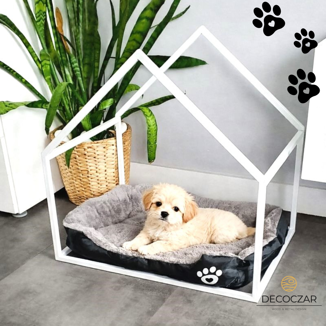 DESIGNERSKI DOMEK LOFT BIAŁY DLA PSA LUB KOTA + LEGOWISKO - obrazek 2