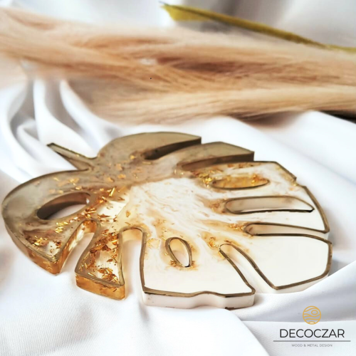 Monstera podstawka z żywicy NUDE