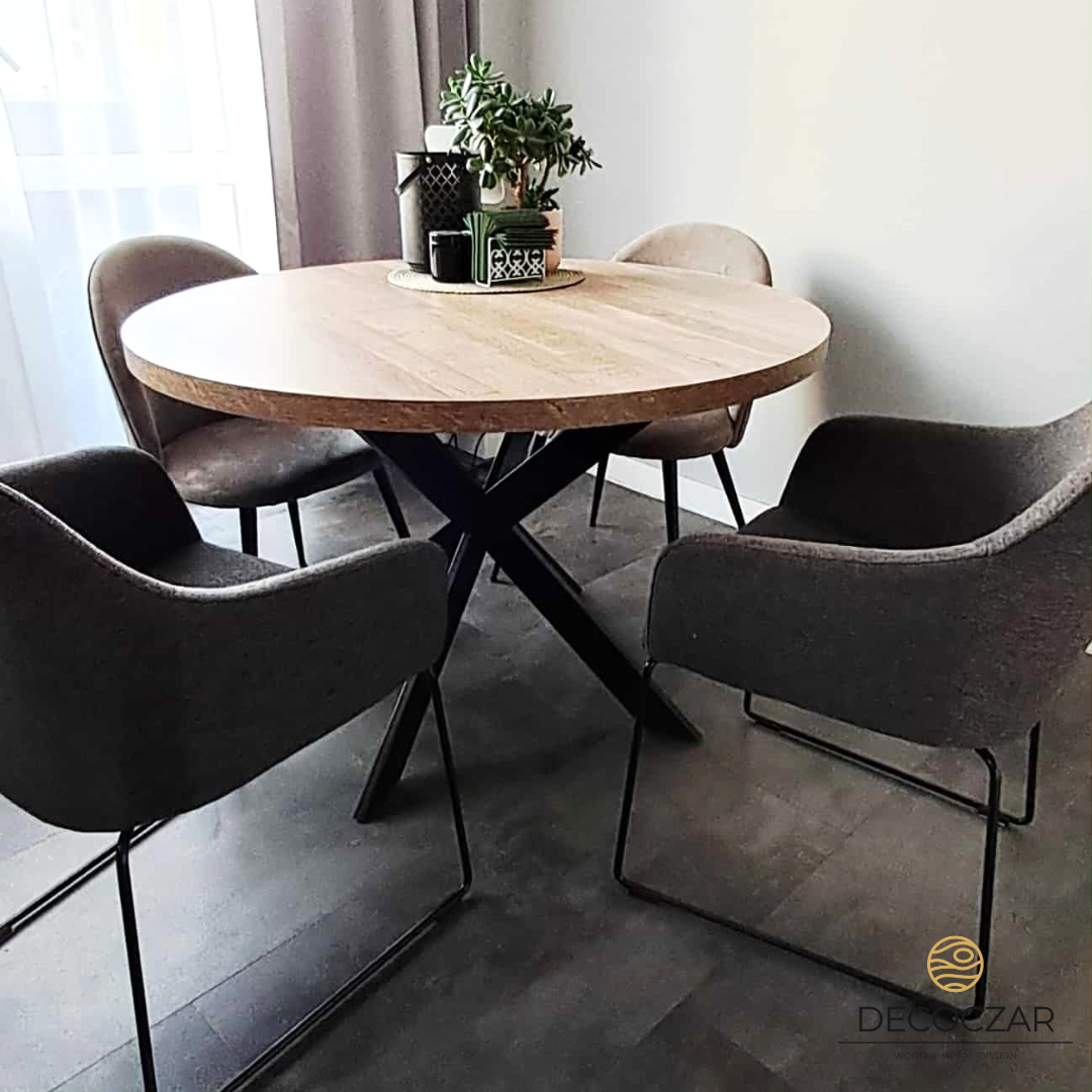 STÓŁ OKRĄGŁY INDUSTRIALNY METALOWE NOGI - obrazek 5