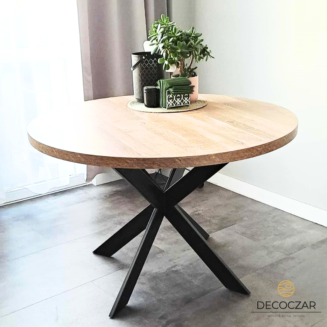 STÓŁ OKRĄGŁY INDUSTRIALNY METALOWE NOGI - obrazek 6