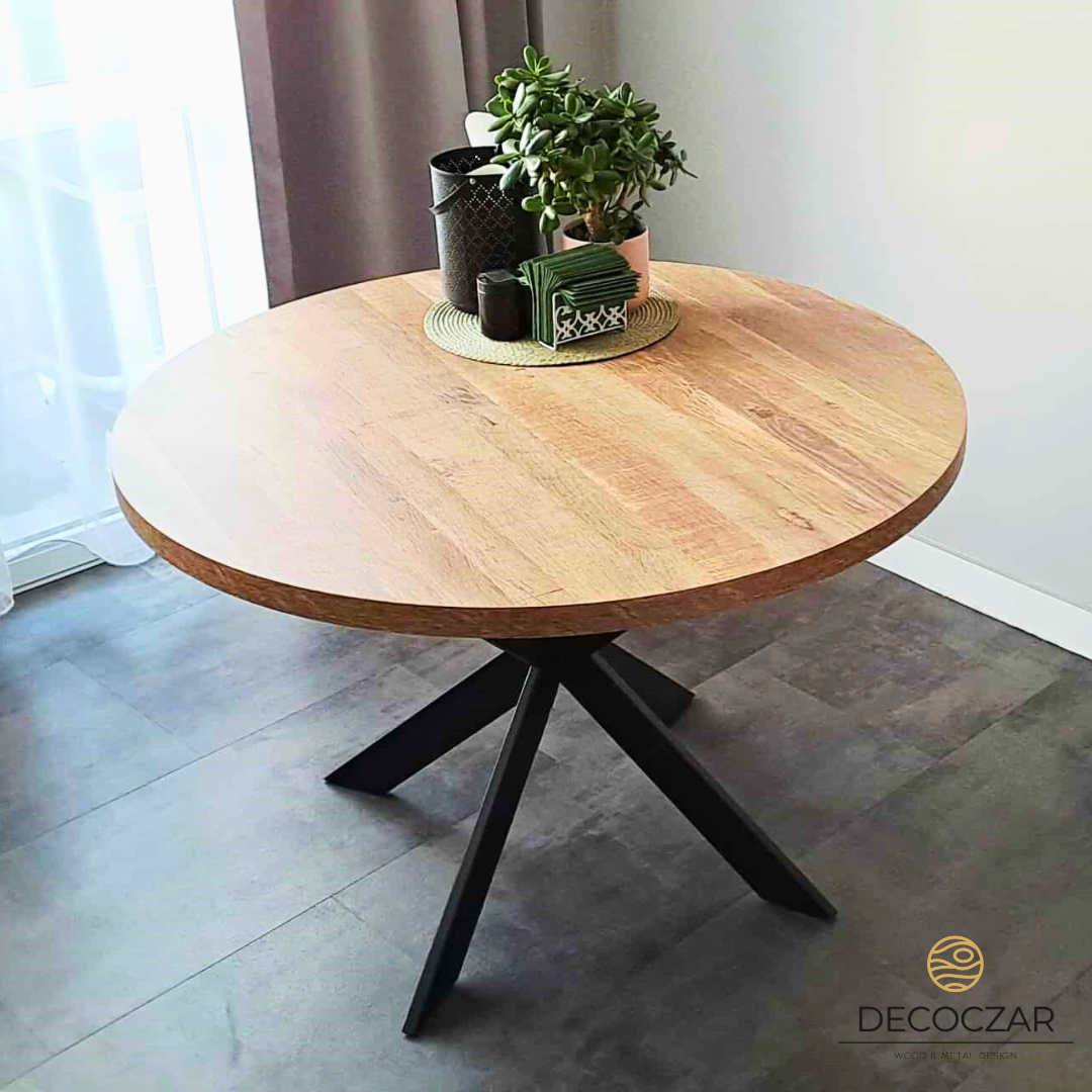 STÓŁ OKRĄGŁY INDUSTRIALNY METALOWE NOGI - obrazek 7