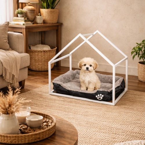 DESIGNERSKI DOMEK LOFT BIAŁY DLA PSA LUB KOTA + LEGOWISKO