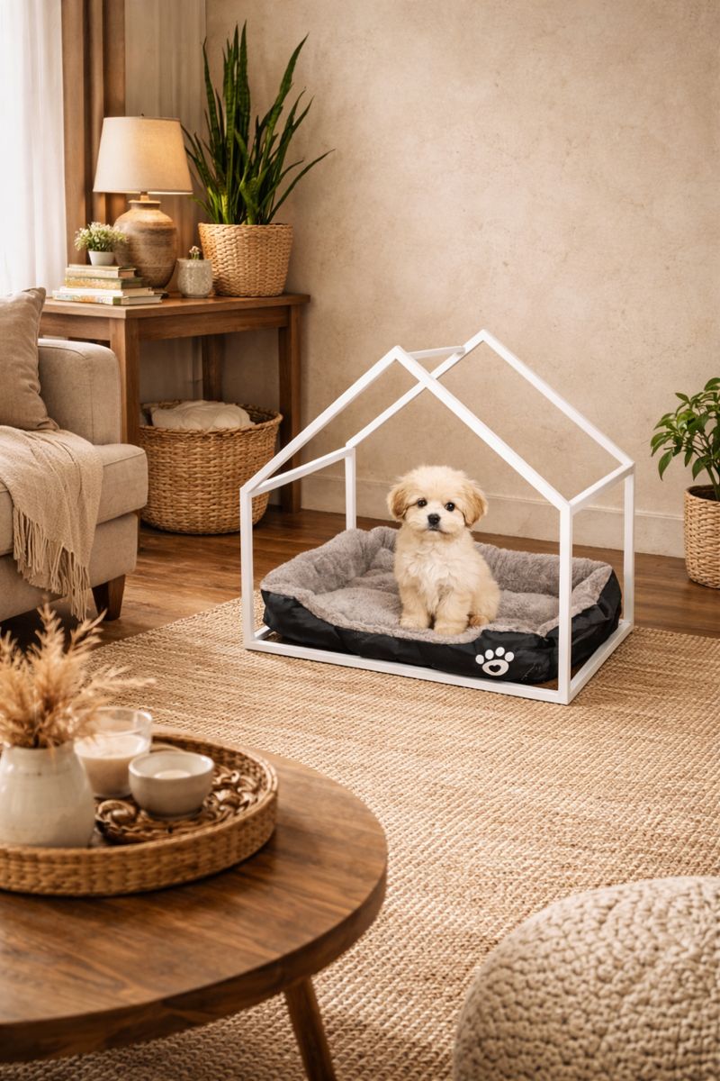 DESIGNERSKI DOMEK LOFT BIAŁY DLA PSA LUB KOTA + LEGOWISKO